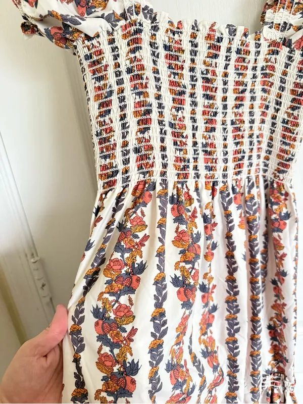 Tuckernuck OPT Daphne Vine Orange Smocked MIDI Dress - Image 4
