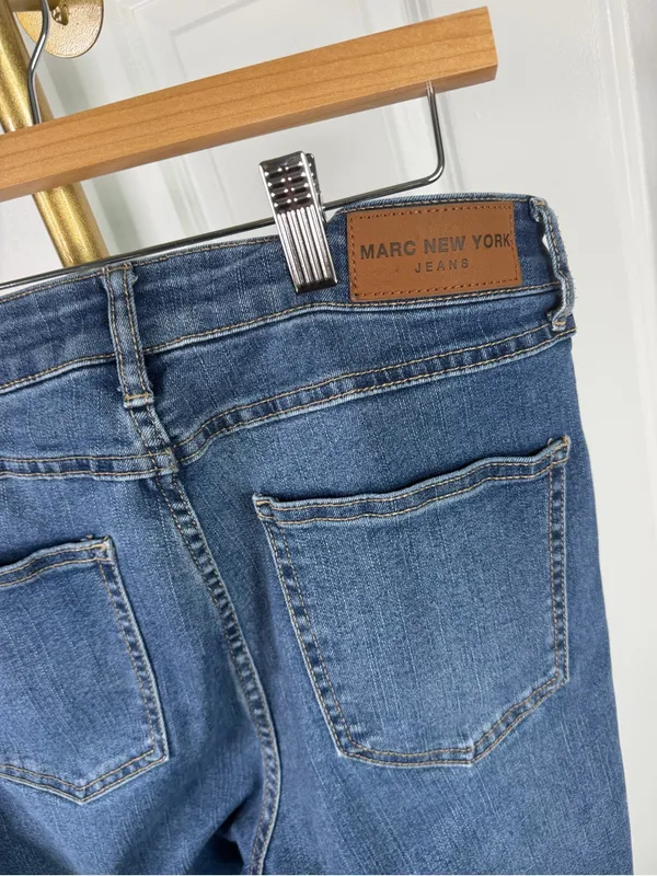 Marc New York Size 10 High Rise Flare Jeans Medium Wash Denim - Image 10