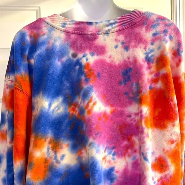 Wild Fable Bright and Comfy Tie Dye Crewneck Cropped Sweatshirt- XXL - Image 5