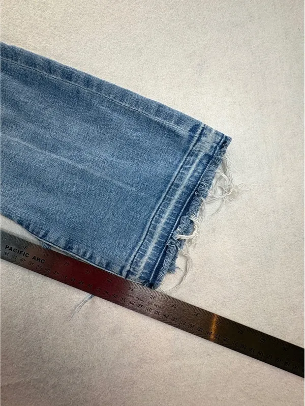 Abercrombie & Fitch High Rise Ankle Flare Jeans Women’s 27/4 Raw Hem - Image 9