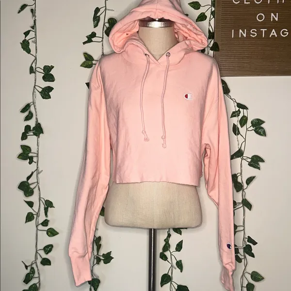 Champion Pink Cropped Hoodie - Image 2