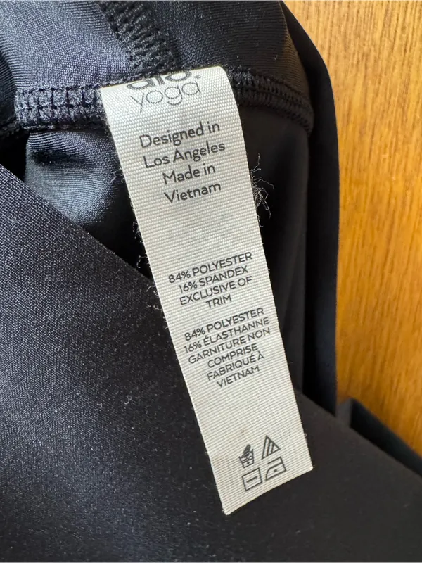 ALO Yoga High-Waisted Sequence Glow in the Dark Leggings Black Large Workout Gym - Image 7