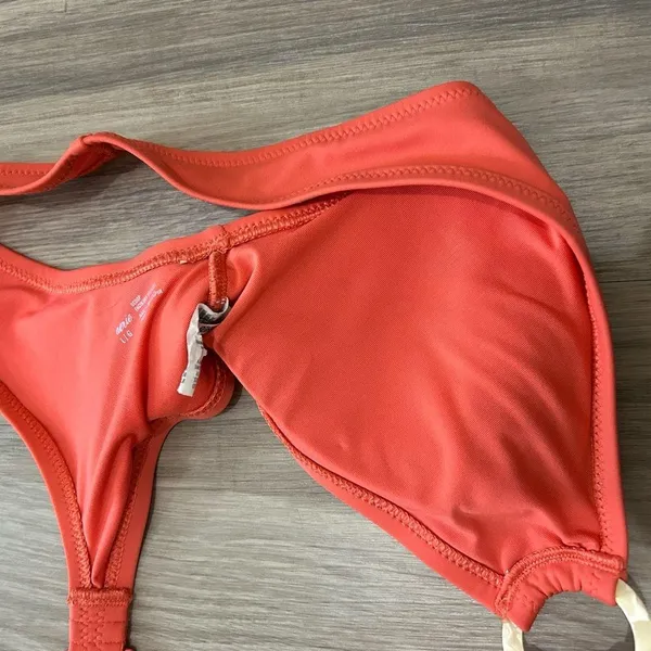 Aerie Tortoiseshell Ring Wide Straps Beach Scoop Bikini Top Sz L - Image 5