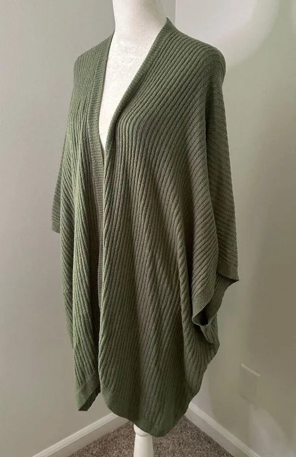 Aerie Offline sage green knit open-front cardigan sweater size L/XL - Image 3