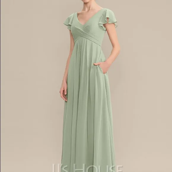 NWT JJ's House Chiffon Dress With Cascading Ruffles Pockets Size 0 - Image 2