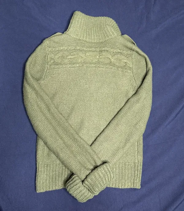 American Eagle Y2K Olive Military Wool Rabbit Hair Knit Cardigan Jacket S - Image 5