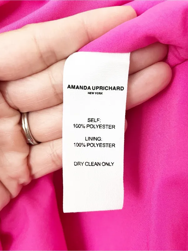 Amanda Uprichard Hot Pink Holly Rose Tie Strap Mini Dress - Image 8