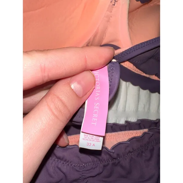 Victoria's Secret Dark Purple Bandeau Bikini with Lined Bottoms - Image 3