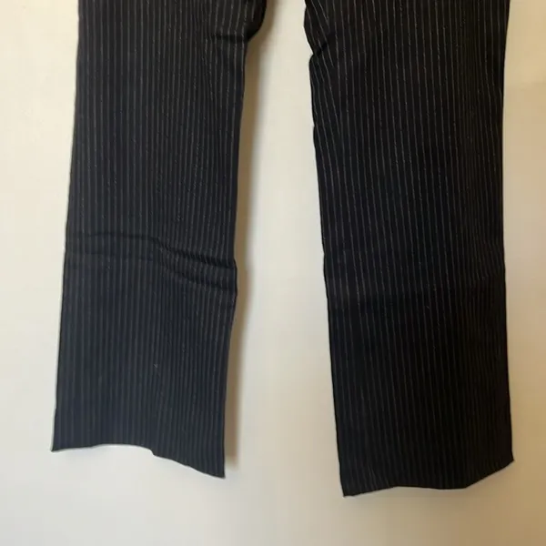 BURBERRY London Stripped Wide Wool leg pants black‎ sz 12 - Image 11