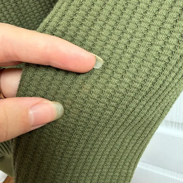 GAP Women's Green Waffle Knit Long Sleeve Henley cotton stretch casual shirt S - Image 6