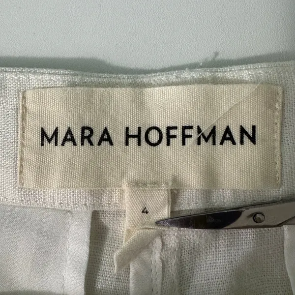 Mara Hoffman Eldora Trouser Size‎ 4 White High Rise Wide Leg Tailored 100% Hemp - Image 11
