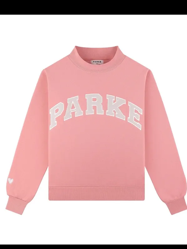 Parke Blush + Lavender Valentines Varsity Mockneck Sweater limited edition S/m - Image 4
