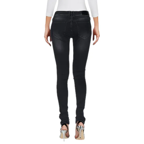 Anine Bing Double Zipper Skinny Jeans - Charcoal - 26 - Image 4