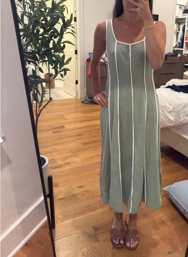 Bobbles and Lace Linen Midi dress - Image 3