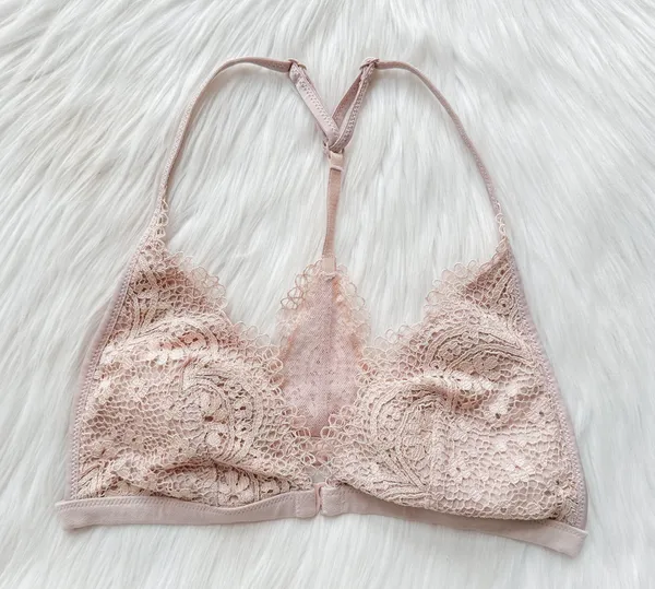 Victoria's Secret light dusty pink / ivory lace bralette - Image 2