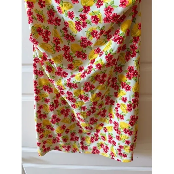 Amy Matto Floral Lemon‎ Print Mini Dress XS Euro Summer Coquette Y2K - Image 4