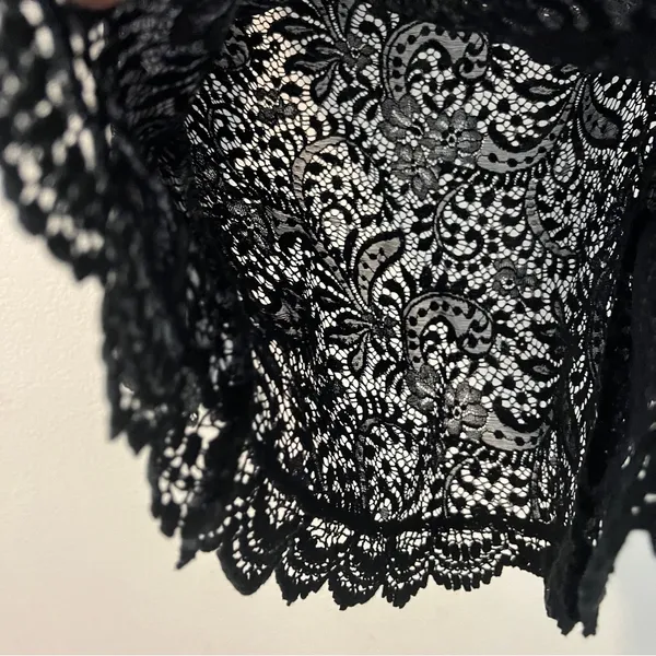 You Are Not Alone Black Lace‎ Long Sleeve Top Size S - Image 6