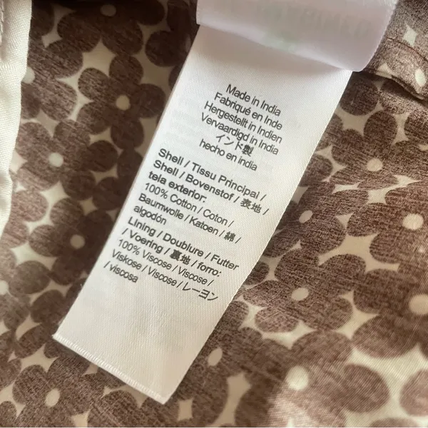 J. Crew Drop-waist cotton poplin mini dress in mocha floral Size 10 New - Image 8
