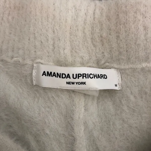 Amanda Uprichard Charlett Cozy Pant Ivory Off White Furry Fuzzy Pants Medium - Image 9