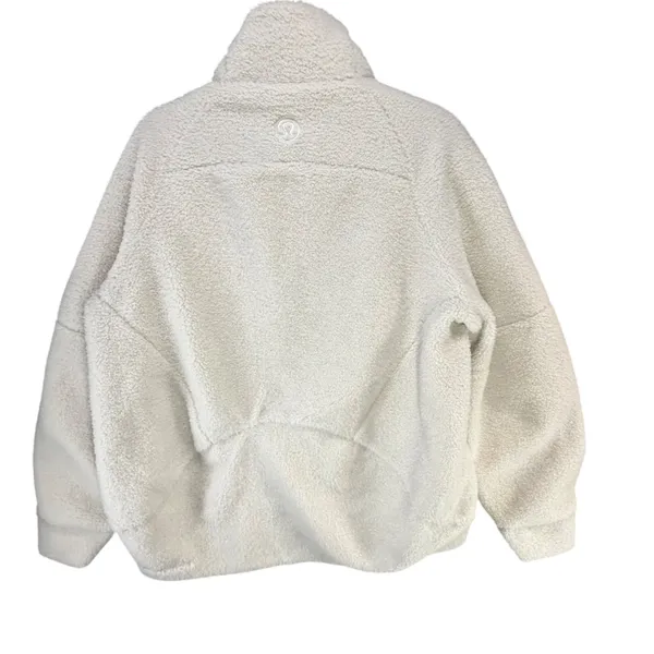 Lululemon Scuba Oversize Half Zip Sherpa Sweatshirt M/L Ivory Fleece Funnel Neck - Image 6