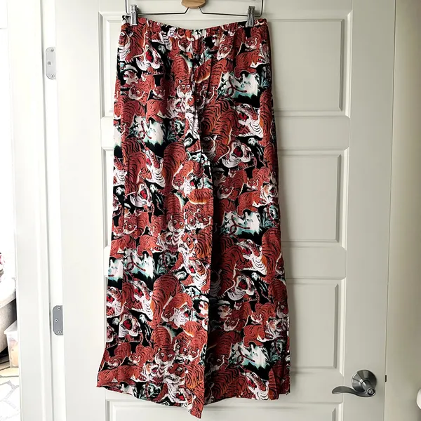 Tiger Printed Lounge Pants Sz M Red Size M - Image 4
