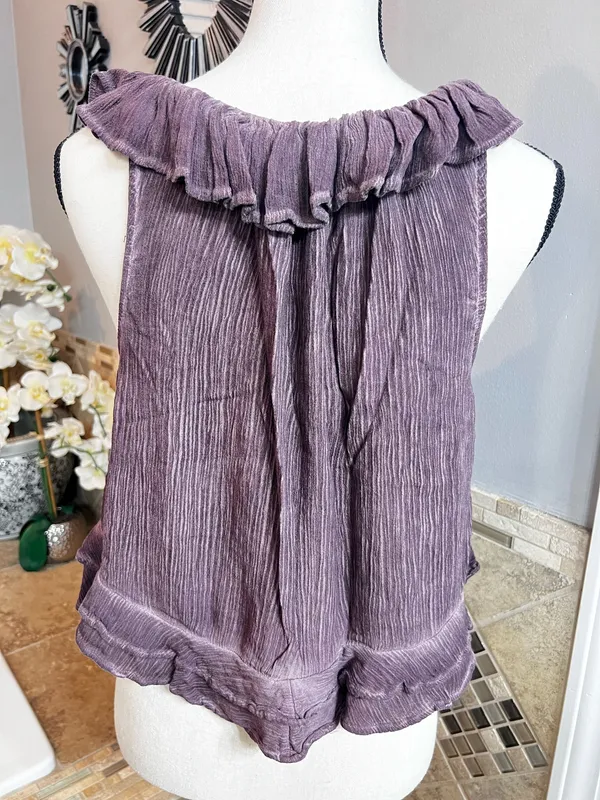 Free People Lavender Ruffled Blouse - Image 2