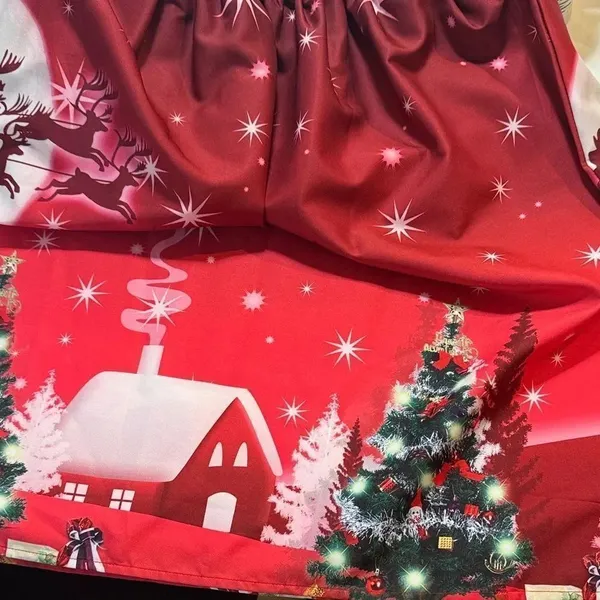 Festive Red Dress with Santa Print - Image 6