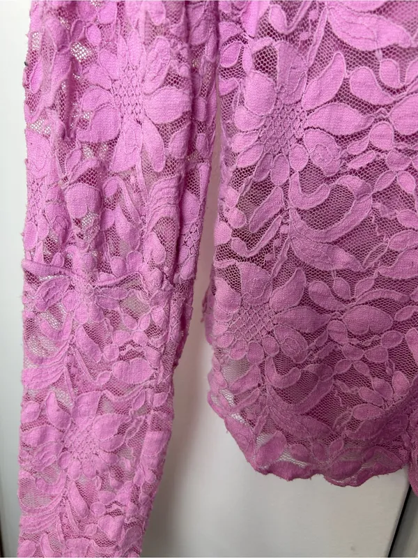 Free People Intimately Floral Lace square Neck Long Sleeve Top - Pink - Image 5