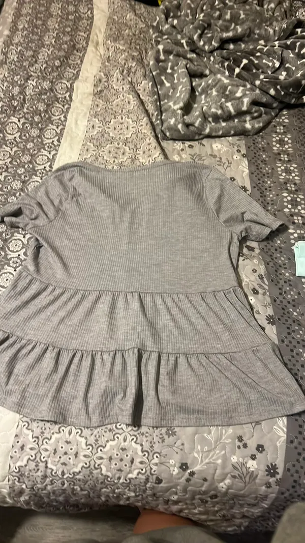 grey ruffle shirt Gray Size L - Image 2
