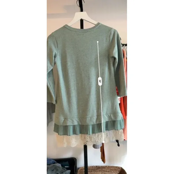 LOGO lounge XXS lace trim blouse green - Image 5