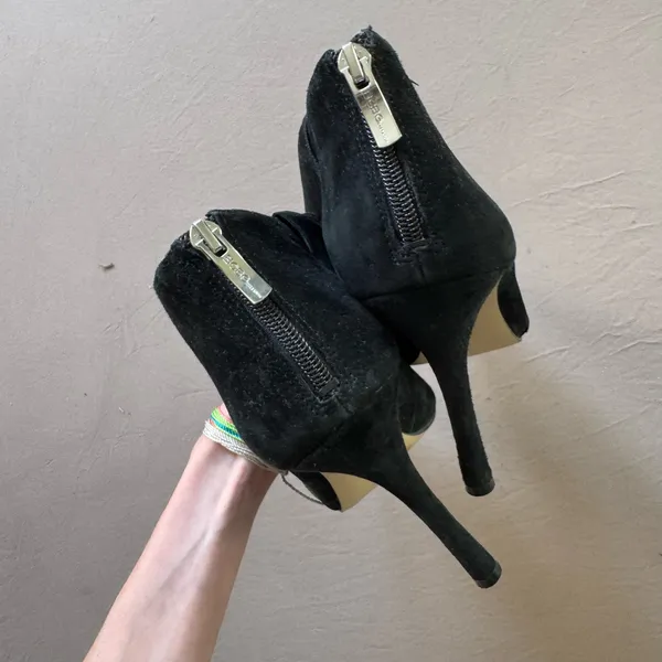 BCBGeneration "Pailie-X" Suede Pointed Toe Cutout Heels - Image 5