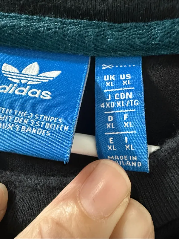 adidas Black Tee with Teal Trefoil and Stripes - Image 6