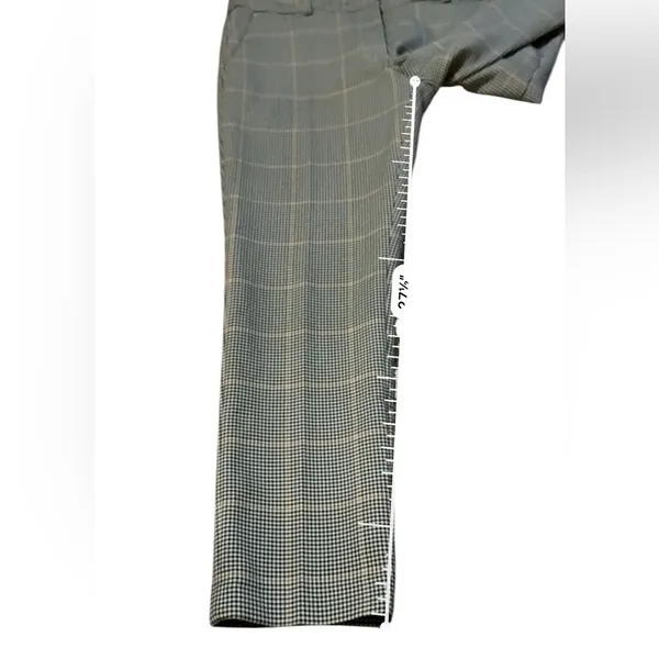 H&M Dress Pants Women's Size 8 Houndstooth Plaid‎ Mid Rise Black Gray White Tan - Image 10