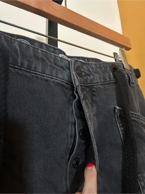 We The Free Moxie Pull-On Barrel Jeans Low Slung Baggy Black‎ Size 31 (US 12) - Image 4