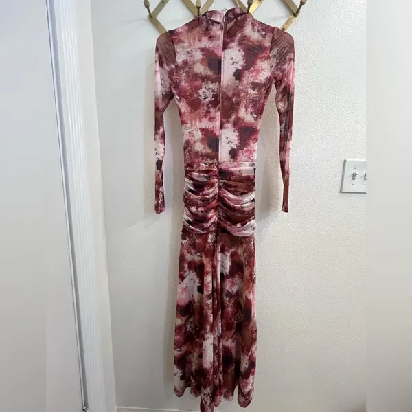 NWT Bardot Lea Tie Dye Mesh Long Sleeve Dress Extra Small - Image 15