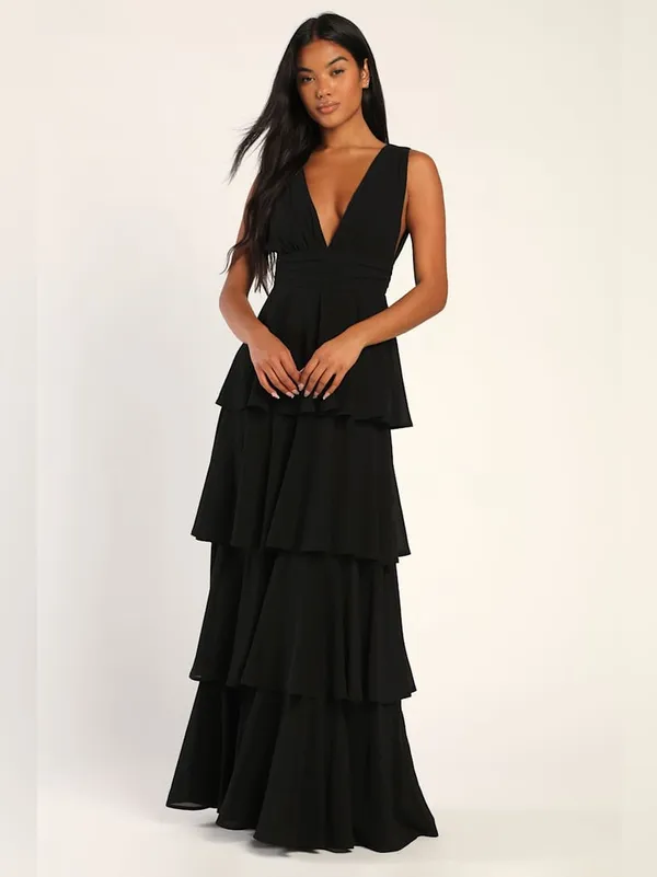 LULU’S Amazing Evening Black Tiered Maxi Dress - Image 6