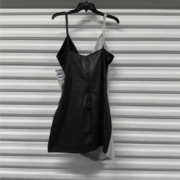 AKIRA Womens Mini Dress Size 1X Denim Faux Leather Party Going Out Y2K Revival - Image 5