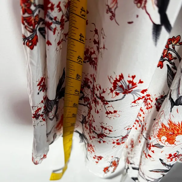 Anthropologie Kindred Floral Smocked Maxi Dress Medium White Tiered Boho - Image 5