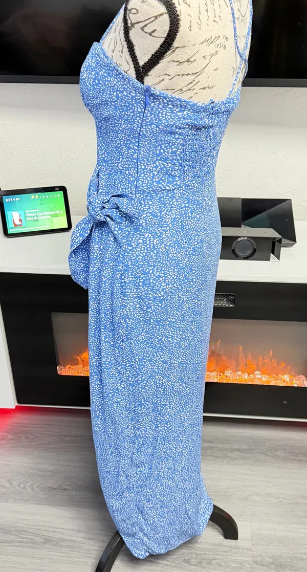ZARA Blue & White Floral Printed Cami Midi Dress - Size XS 💙✨ - Image 8