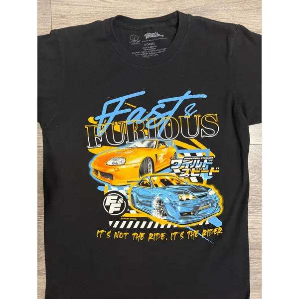 Fast & Furious Graphic Women T-Shirt S Black Toyota Supra Nissan Skyline Racing - Image 13