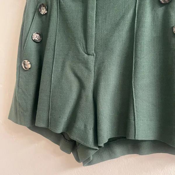 Veronica Beard Pine Shorts Womens 00 Green Viscose High Waisted Sophisticated - Image 5