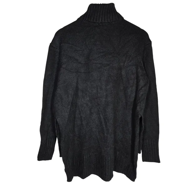 Joe Fresh Women's Small S P Black Acrylic‎ Turtleneck Sweater Long Sleeve - Image 2