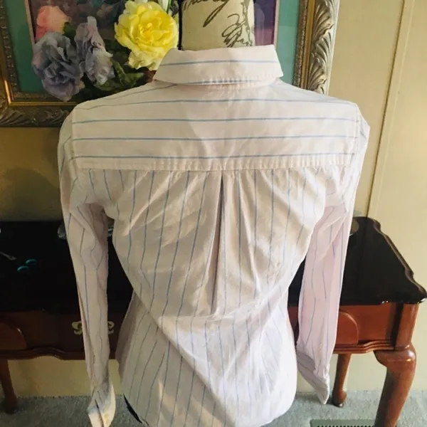 Tommy Hilfiger Pink Striped Button Down Blouse - Image 3