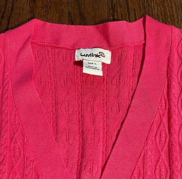 Pink Cropped Sweater Vest Size L - Image 2