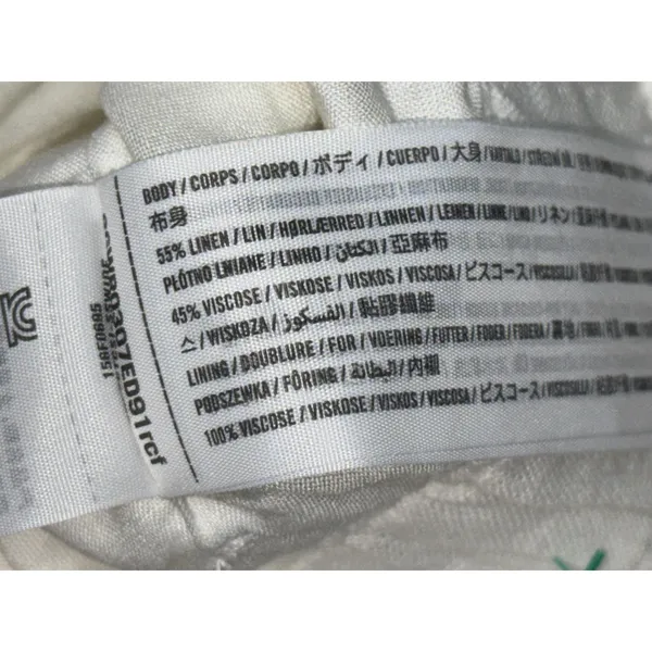 NEW Abercrombie & Fitch Off White Linen Wide Leg Trousers Dress Pants Size Small - Image 5