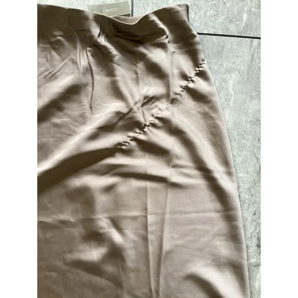 J. Crew Flawed Warm Boulder Beige Gwyneth Slip Skirt Knee Length Satin L - Image 3