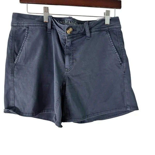 American Eagle Outfitters Super Stretch MIDI Shorts Womens‎ Size 10 Blue - Image 2