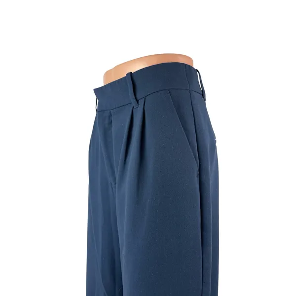 Abercrombie & Fitch Women's Navy Blue Wide Leg High Rise Trousers Pants Size M - Image 3