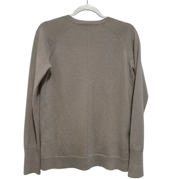 Comptoir Des Cotonniers Neutral Cashmere Vneck Popover Taupe Sweater M - Image 3