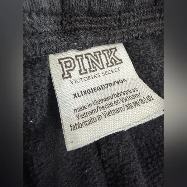 PINK Victoria's Secret Black Wide Leg Jogger - Image 4